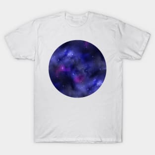 Print Texture of Cosmic Universe with Cute Stars T-Shirt